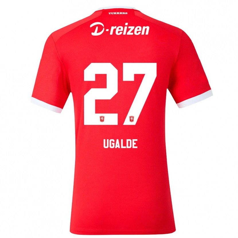 Danxen Hombre Camiseta Manfred Ugalde #27 Rojo Blanco 1ª Equipación 2026/27 La Camisa