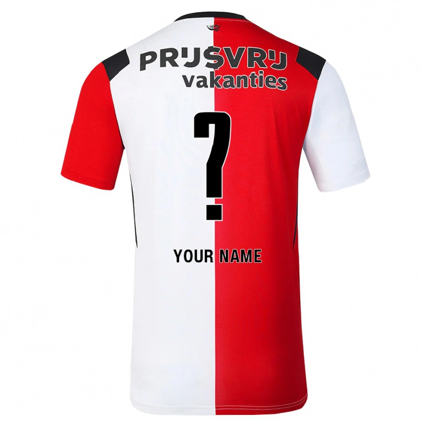 Danxen Hombre Camiseta Su Nombre #0 Rojo Blanco Negro 1ª Equipación 2026/27 La Camisa