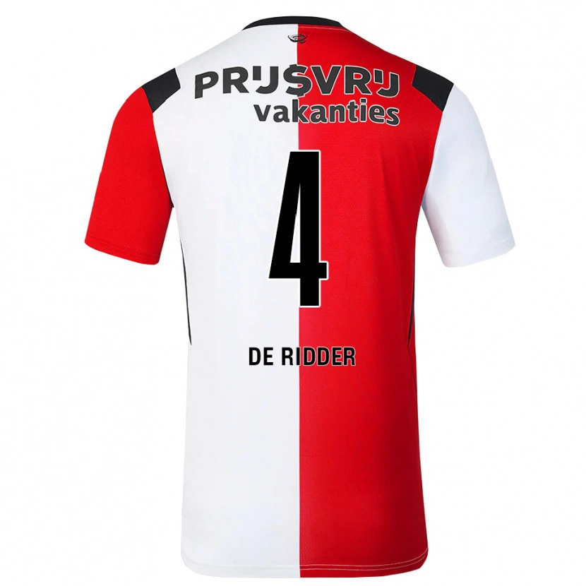 Danxen Hombre Camiseta Robine De Ridder #4 Rojo Blanco Negro 1ª Equipación 2026/27 La Camisa