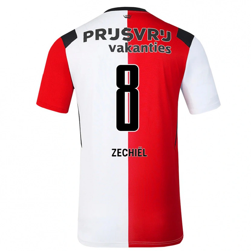 Danxen Hombre Camiseta Gjivai Zechiël #8 Rojo Blanco Negro 1ª Equipación 2026/27 La Camisa