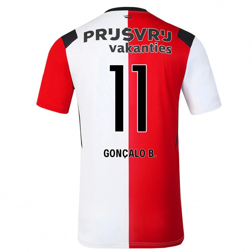 Danxen Hombre Camiseta Gonçalo Borges #11 Rojo Blanco Negro 1ª Equipación 2026/27 La Camisa
