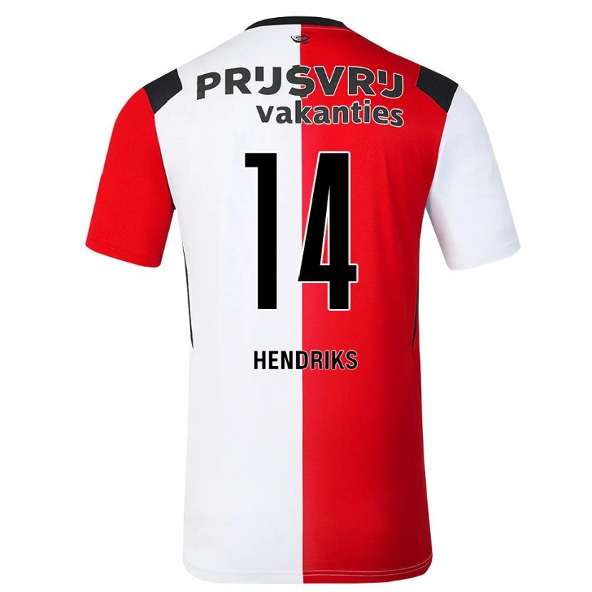 Danxen Hombre Camiseta Kim Hendriks #14 Rojo Blanco Negro 1ª Equipación 2026/27 La Camisa