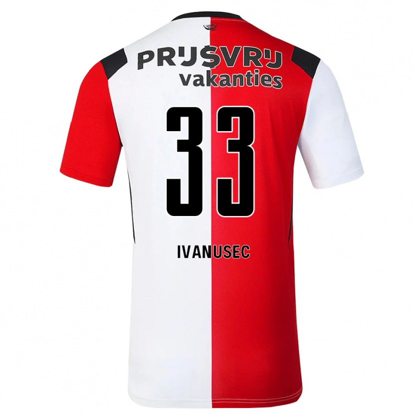 Danxen Hombre Camiseta Luka Ivanušec #33 Rojo Blanco Negro 1ª Equipación 2026/27 La Camisa