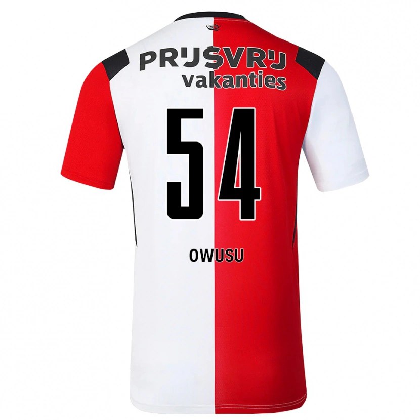 Danxen Hombre Camiseta Denzel Owusu #54 Rojo Blanco Negro 1ª Equipación 2026/27 La Camisa