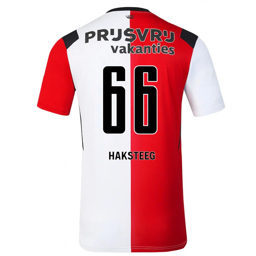 Danxen Hombre Camiseta Tim Haksteeg #66 Rojo Blanco Negro 1ª Equipación 2026/27 La Camisa