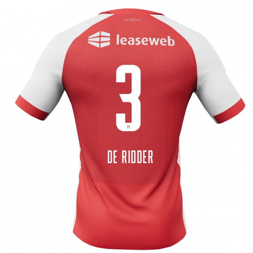 Danxen Hombre Camiseta Djoeke De Ridder #3 Rojo Blanco Negro 1ª Equipación 2026/27 La Camisa