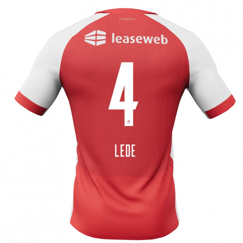 Danxen Hombre Camiseta Quincy Lede #4 Rojo Blanco Negro 1ª Equipación 2026/27 La Camisa