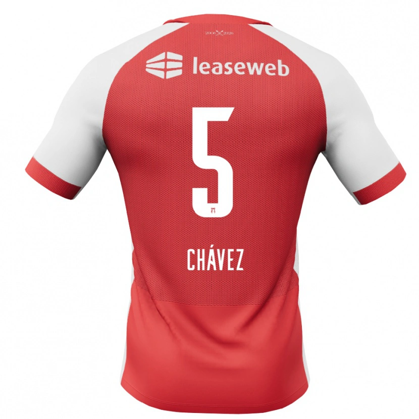 Danxen Hombre Camiseta Mateo Chávez #5 Rojo Blanco Negro 1ª Equipación 2026/27 La Camisa