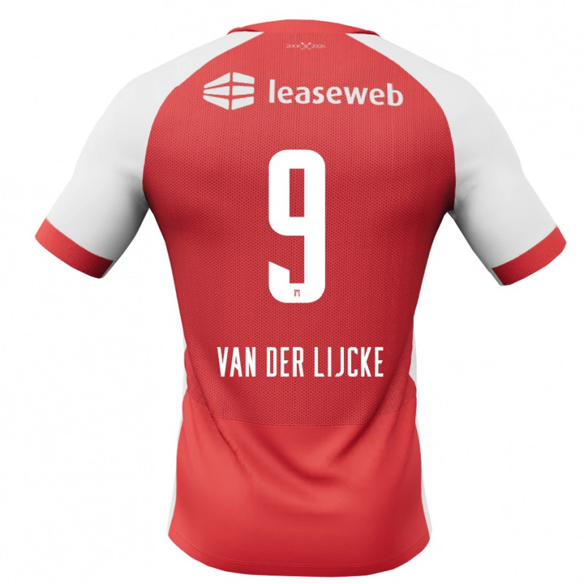 Danxen Hombre Camiseta Donny Van Der Lijcke #9 Rojo Blanco Negro 1ª Equipación 2026/27 La Camisa