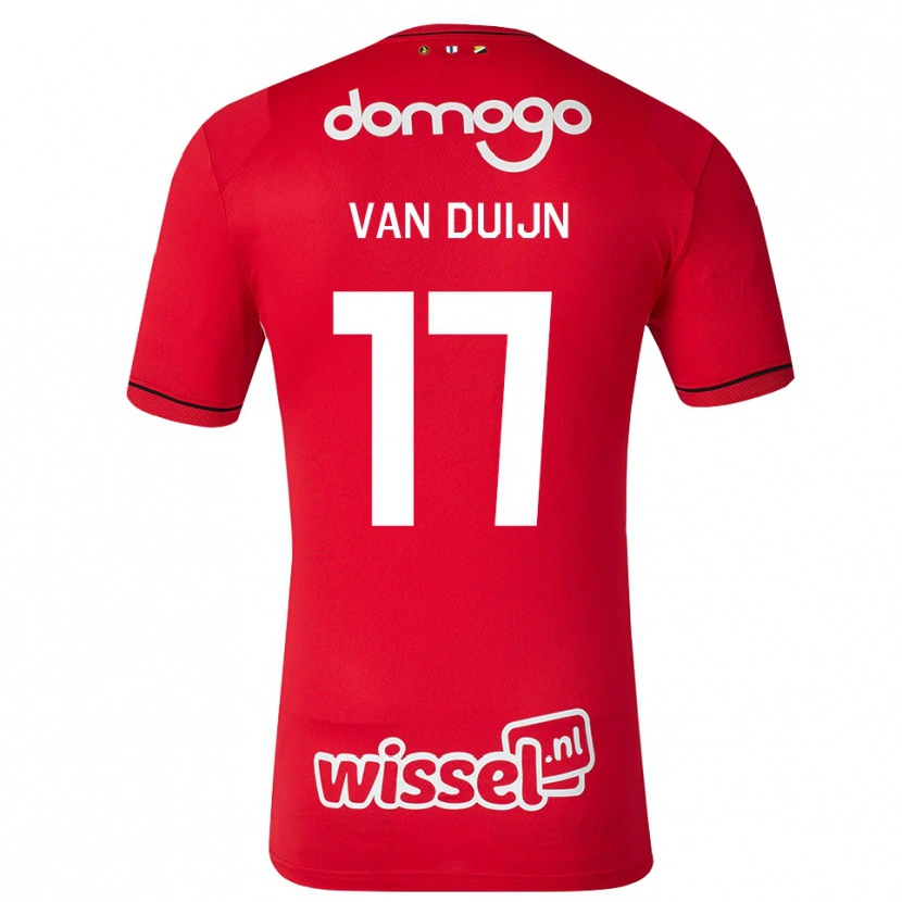 Danxen Hombre Camiseta Sem Van Duijn #17 Rojo Blanco Negro 1ª Equipación 2026/27 La Camisa