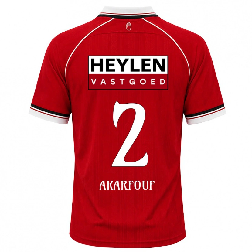 Danxen Hombre Camiseta Hamza Akarfouf #2 Rojo Blanco Negro 1ª Equipación 2026/27 La Camisa