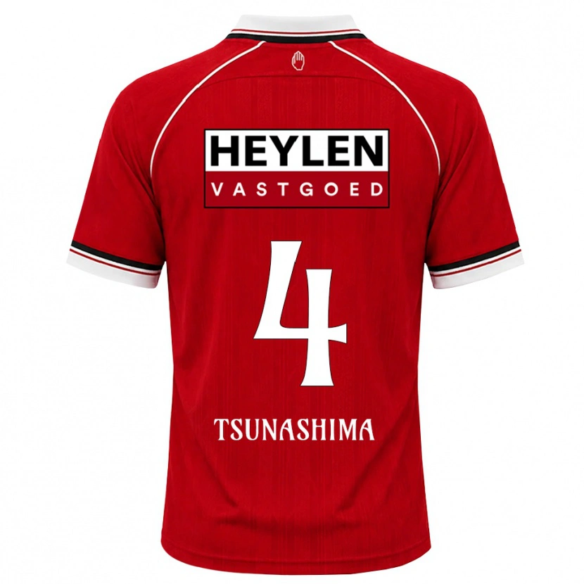 Danxen Hombre Camiseta Yuto Tsunashima #4 Rojo Blanco Negro 1ª Equipación 2026/27 La Camisa
