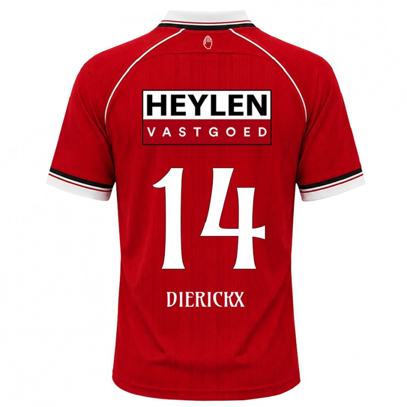 Danxen Hombre Camiseta Xander Dierckx #14 Rojo Blanco Negro 1ª Equipación 2026/27 La Camisa