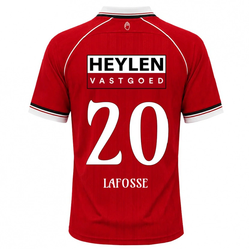 Danxen Hombre Camiseta Jarne Lafosse #20 Rojo Blanco Negro 1ª Equipación 2026/27 La Camisa