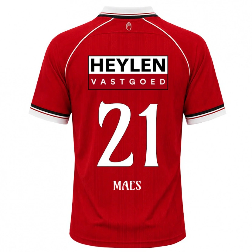 Danxen Hombre Camiseta Noa Maes #21 Rojo Blanco Negro 1ª Equipación 2026/27 La Camisa