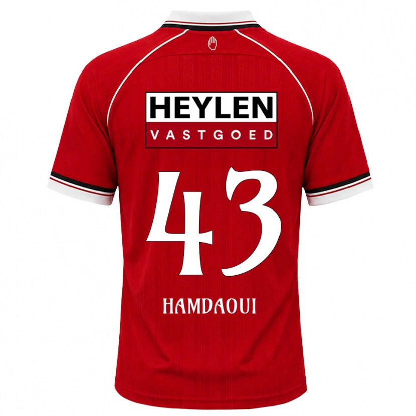 Danxen Hombre Camiseta Youssef Hamdaoui #43 Rojo Blanco Negro 1ª Equipación 2026/27 La Camisa