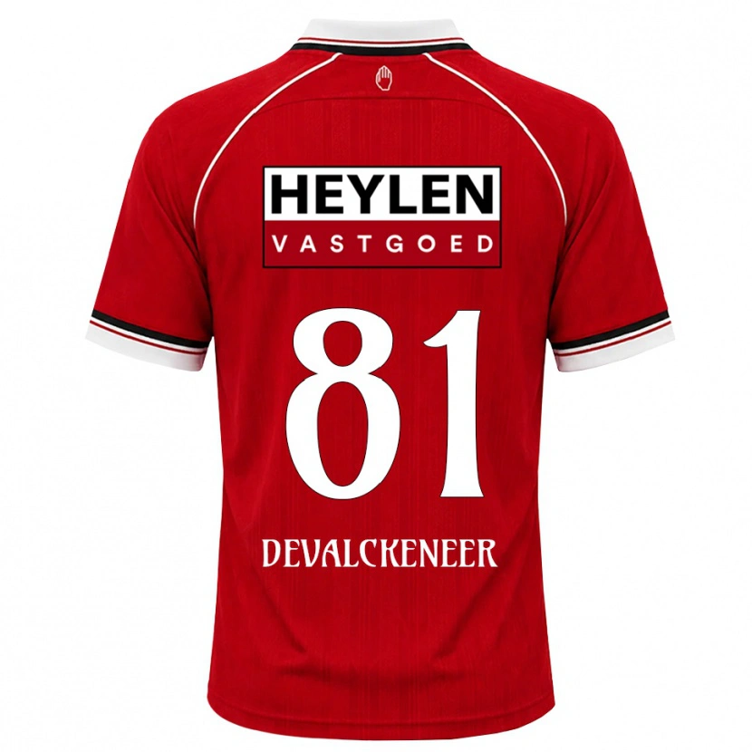 Danxen Hombre Camiseta Niels Devalckeneer #81 Rojo Blanco Negro 1ª Equipación 2026/27 La Camisa