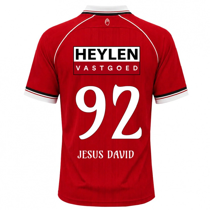 Danxen Hombre Camiseta Gabriel Jesus David #92 Rojo Blanco Negro 1ª Equipación 2026/27 La Camisa