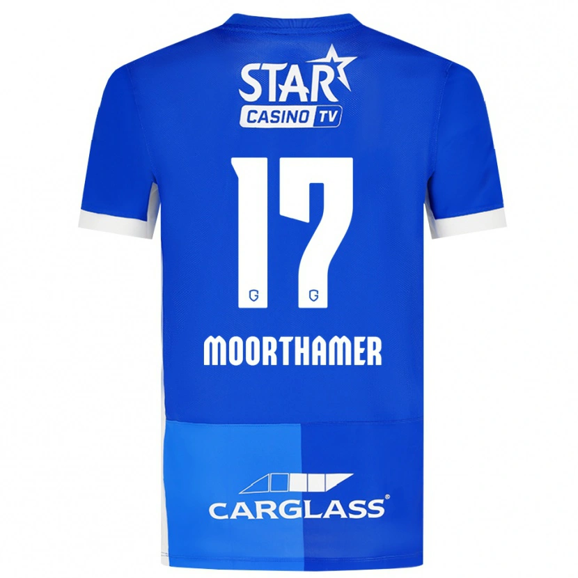 Danxen Hombre Camiseta Tinus Moorthamer #17 Azulmedio Azulreal Blanco 1ª Equipación 2026/27 La Camisa