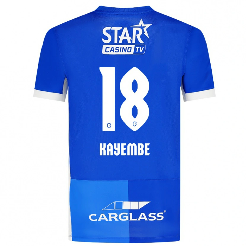 Danxen Hombre Camiseta Joris Kayembe #18 Azulmedio Azulreal Blanco 1ª Equipación 2026/27 La Camisa