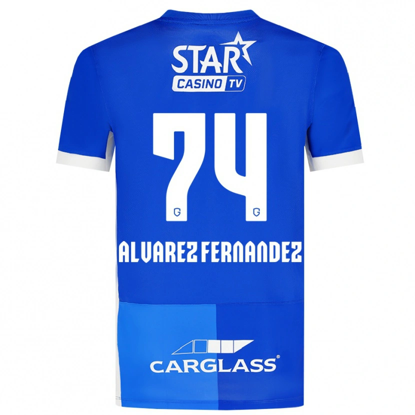 Danxen Hombre Camiseta Loïc Alvarez Fernandez #74 Azulmedio Azulreal Blanco 1ª Equipación 2026/27 La Camisa