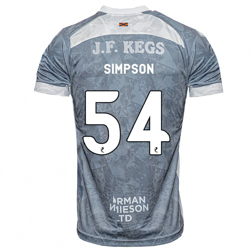 Danxen Hombre Camiseta Finlay Simpson #54 Gris Pizarra Claro 2ª Equipación 2026/27 La Camisa