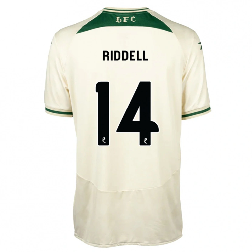 Danxen Hombre Camiseta Jaden Riddell #14 Blanco Verde Bosque 2ª Equipación 2026/27 La Camisa