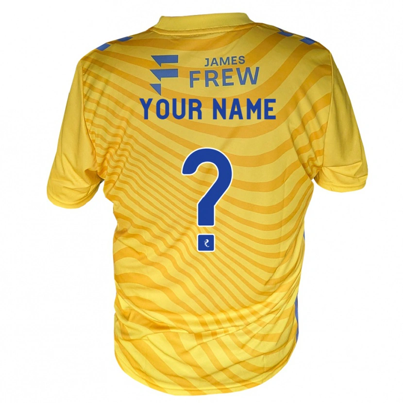Danxen Hombre Camiseta Su Nombre #0 Azul Real Amarillo 2ª Equipación 2026/27 La Camisa