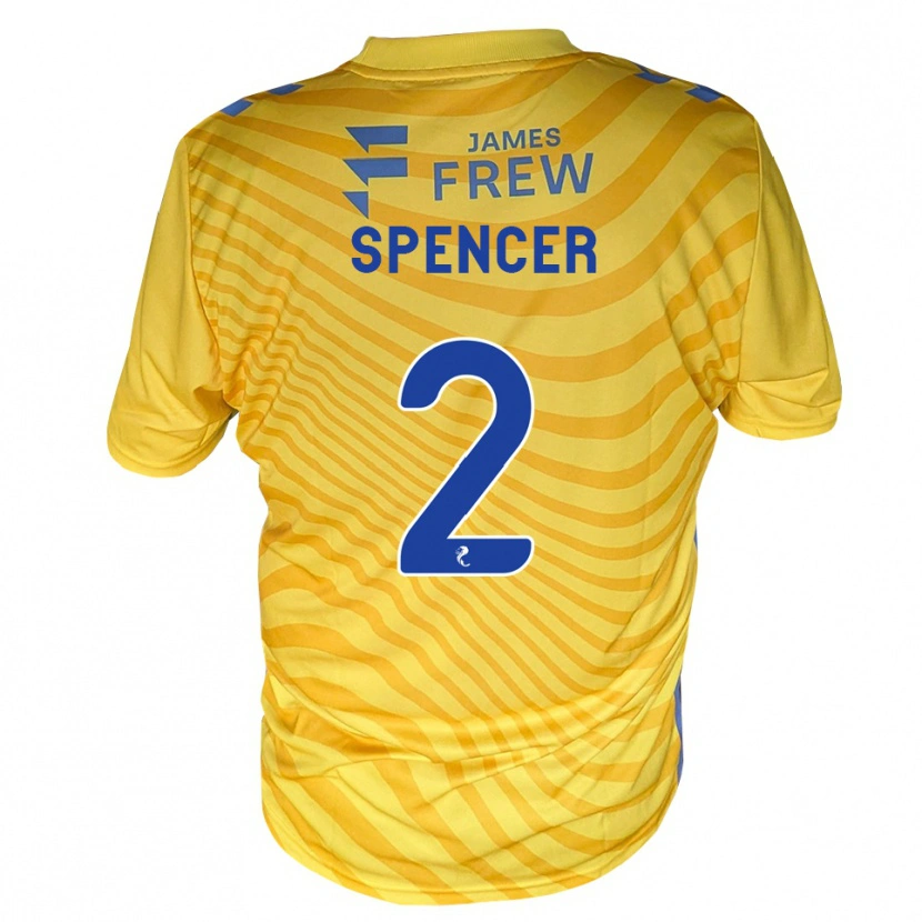Danxen Hombre Camiseta Joe Spencer #2 Azul Real Amarillo 2ª Equipación 2026/27 La Camisa
