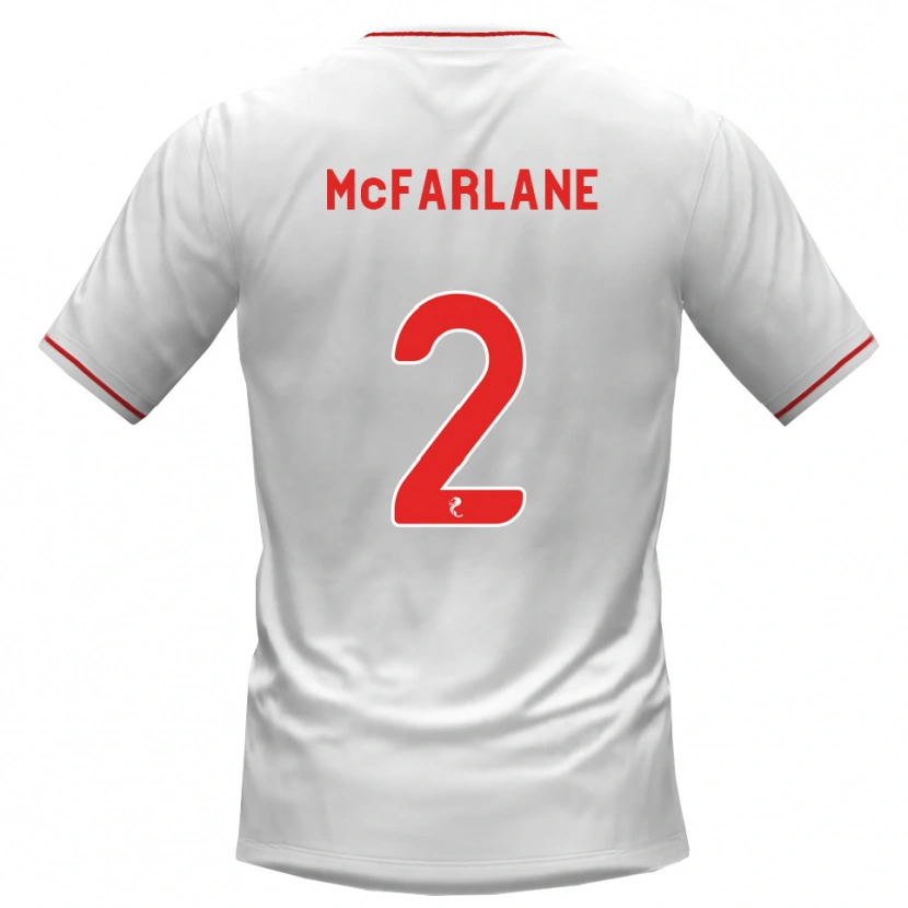 Danxen Hombre Camiseta Jay Mcfarlane-Letham #2 Blanco Rojo 2ª Equipación 2026/27 La Camisa