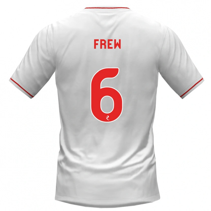 Danxen Hombre Camiseta Natasha Frew #6 Blanco Rojo 2ª Equipación 2026/27 La Camisa