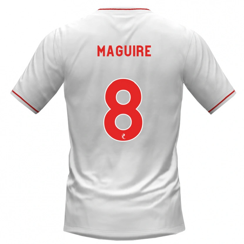 Danxen Hombre Camiseta Ciaran Maguire #8 Blanco Rojo 2ª Equipación 2026/27 La Camisa