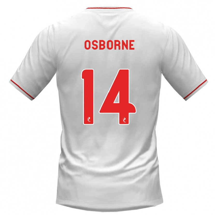 Danxen Hombre Camiseta Ellie Osborne #14 Blanco Rojo 2ª Equipación 2026/27 La Camisa