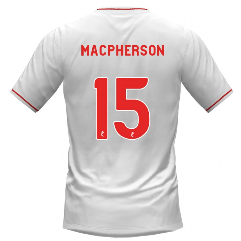 Danxen Hombre Camiseta Cammy Macpherson #15 Blanco Rojo 2ª Equipación 2026/27 La Camisa