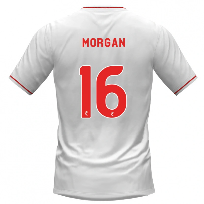 Danxen Hombre Camiseta Briony Morgan #16 Blanco Rojo 2ª Equipación 2026/27 La Camisa