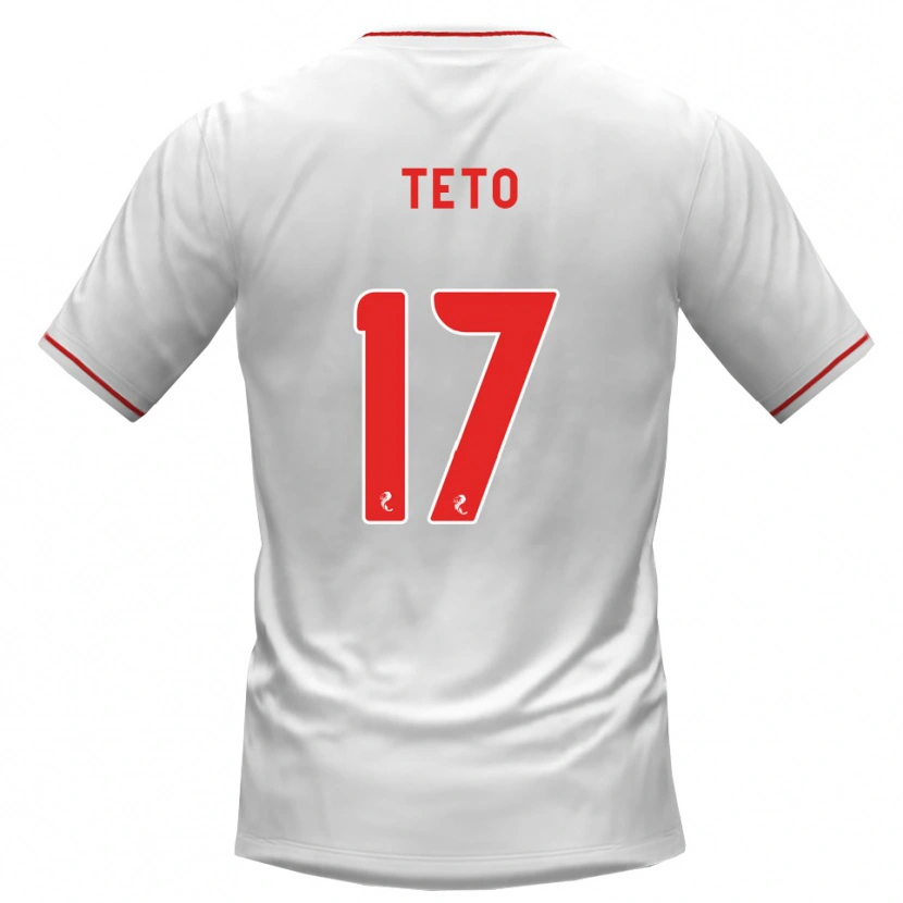 Danxen Hombre Camiseta Aphelele Teto #17 Blanco Rojo 2ª Equipación 2026/27 La Camisa
