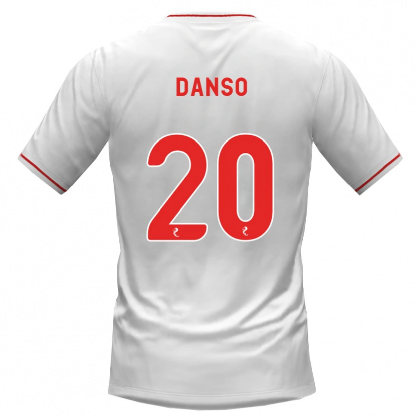 Danxen Hombre Camiseta Emmanuel Danso #20 Blanco Rojo 2ª Equipación 2026/27 La Camisa