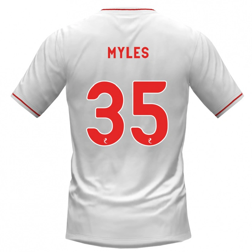 Danxen Hombre Camiseta Evan Myles #35 Blanco Rojo 2ª Equipación 2026/27 La Camisa