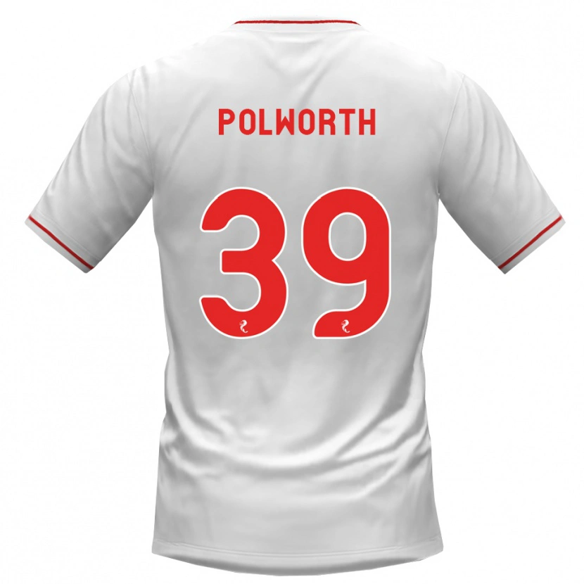 Danxen Hombre Camiseta Liam Polworth #39 Blanco Rojo 2ª Equipación 2026/27 La Camisa