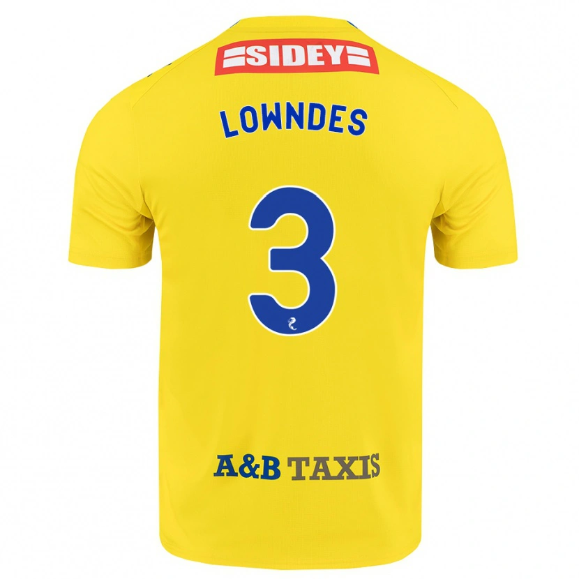 Danxen Hombre Camiseta Thomas Lowndes #3 Amarillo Azul Negro 2ª Equipación 2026/27 La Camisa