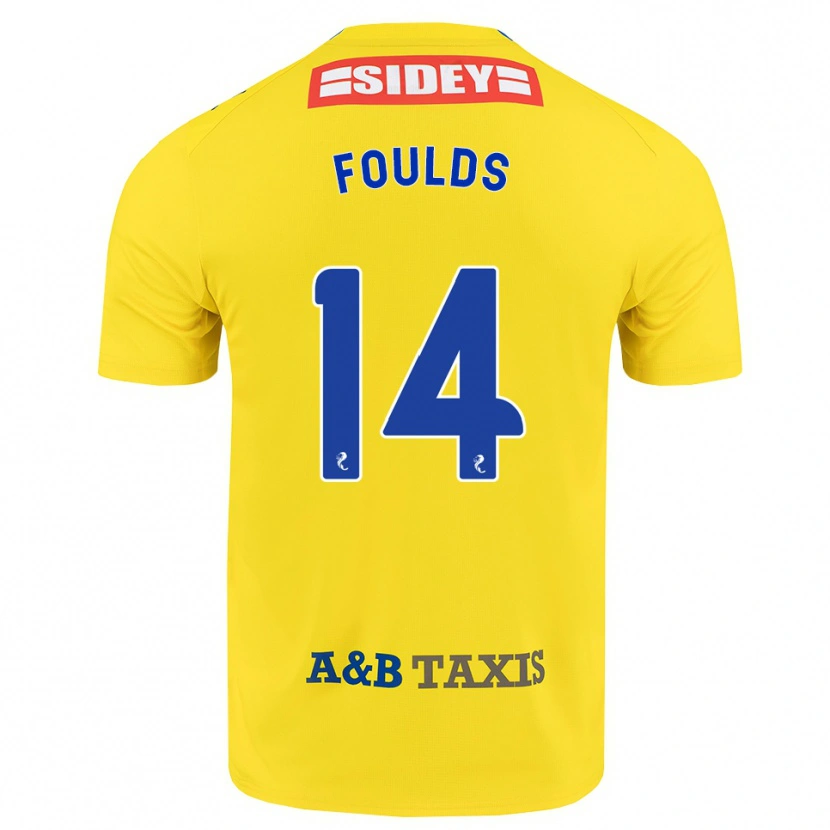 Danxen Hombre Camiseta Matty Foulds #14 Amarillo Azul Negro 2ª Equipación 2026/27 La Camisa