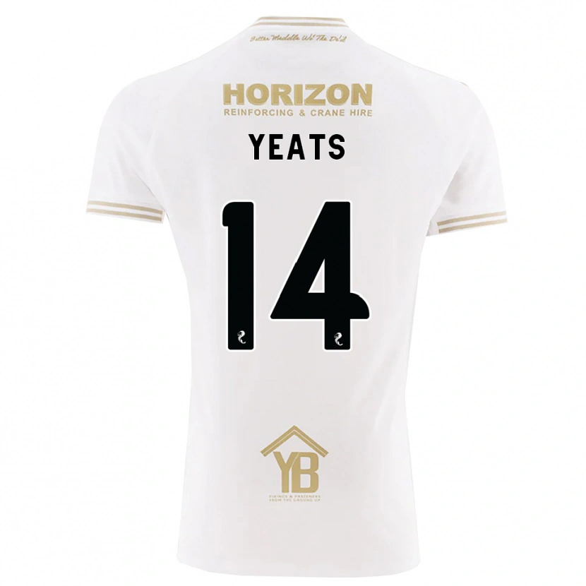 Danxen Hombre Camiseta Finn Yeats #14 Trigo Blanco 2ª Equipación 2026/27 La Camisa