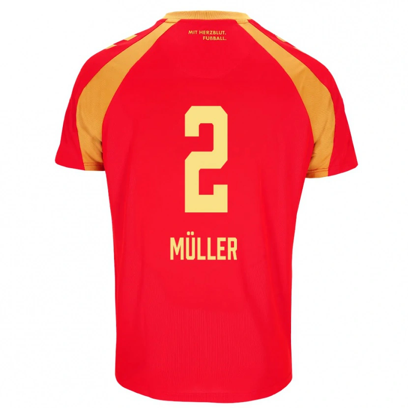 Danxen Hombre Camiseta Ruben Müller #2 Rojo Naranja Negro 2ª Equipación 2026/27 La Camisa