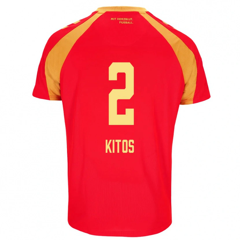 Danxen Hombre Camiseta Anastasios Kitos #2 Rojo Naranja Negro 2ª Equipación 2026/27 La Camisa