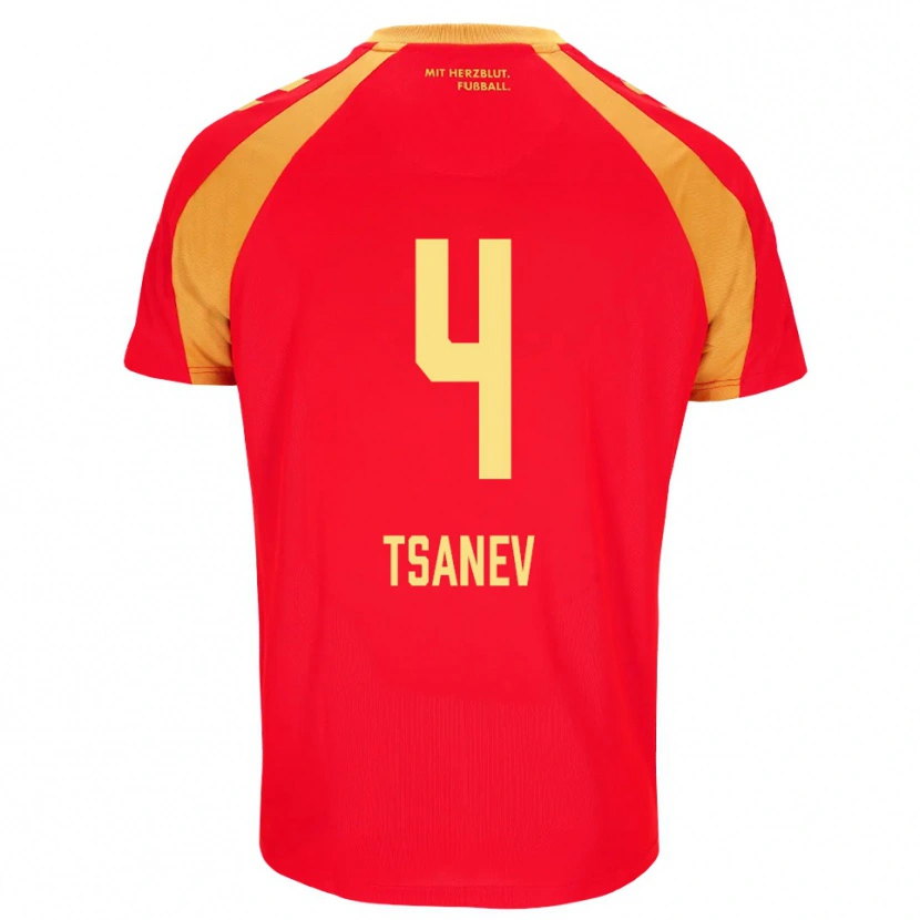 Danxen Hombre Camiseta Simeon Tsanev #4 Rojo Naranja Negro 2ª Equipación 2026/27 La Camisa