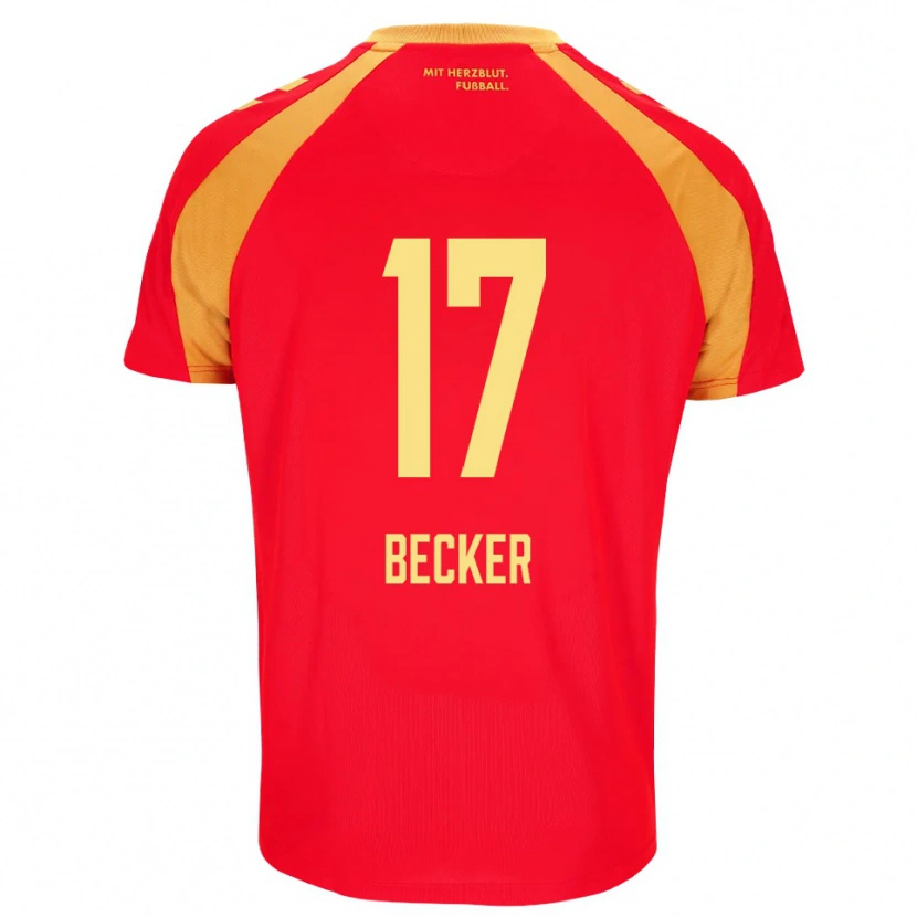 Danxen Hombre Camiseta Marlon Becker #17 Rojo Naranja Negro 2ª Equipación 2026/27 La Camisa