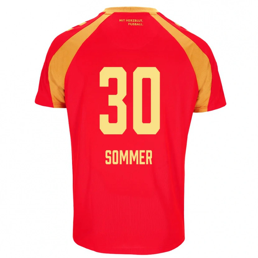 Danxen Hombre Camiseta Konstantin Sommer #30 Rojo Naranja Negro 2ª Equipación 2026/27 La Camisa