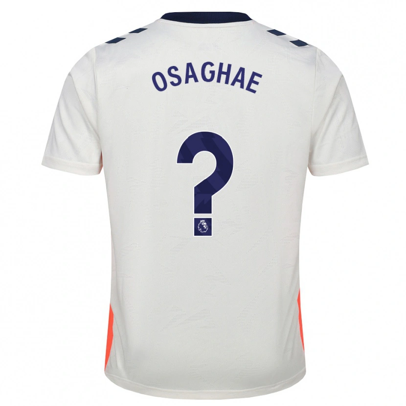 Danxen Hombre Camiseta Leon Osaghae #0 Blanco Naranja Azul Real 2ª Equipación 2026/27 La Camisa