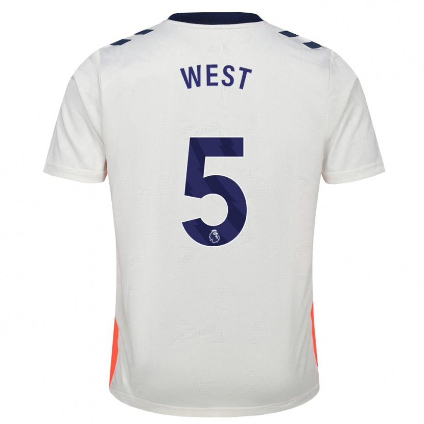 Danxen Hombre Camiseta Devon West #5 Blanco Naranja Azul Real 2ª Equipación 2026/27 La Camisa