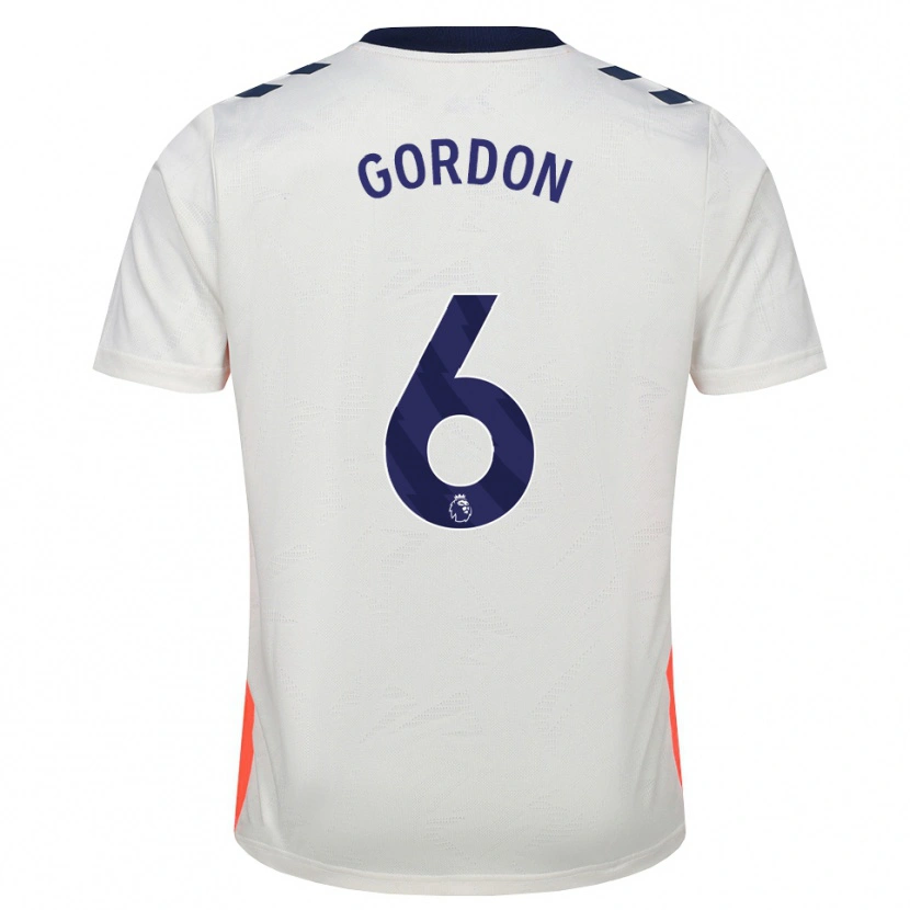 Danxen Hombre Camiseta Joshua Gordon #6 Blanco Naranja Azul Real 2ª Equipación 2026/27 La Camisa